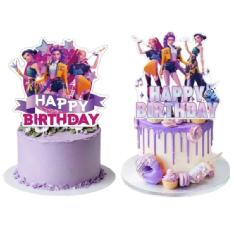 Event Supplies - アニメガールズ ルミ・ミラ・ゾイ 魔女ハンター ケーキトッパー 誕生日パーティー飾り付け 漫画ケーキピックセット