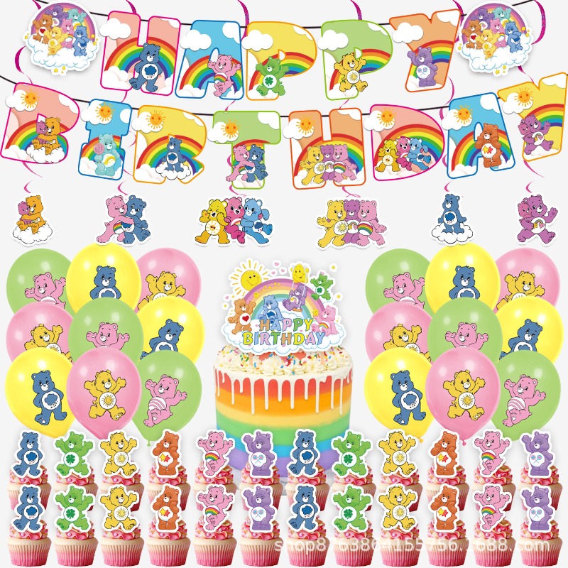 新しい可愛い漫画ケアベアのテーマ誕生日シーンデコレーション用 - Event Supplies のレビューと価格