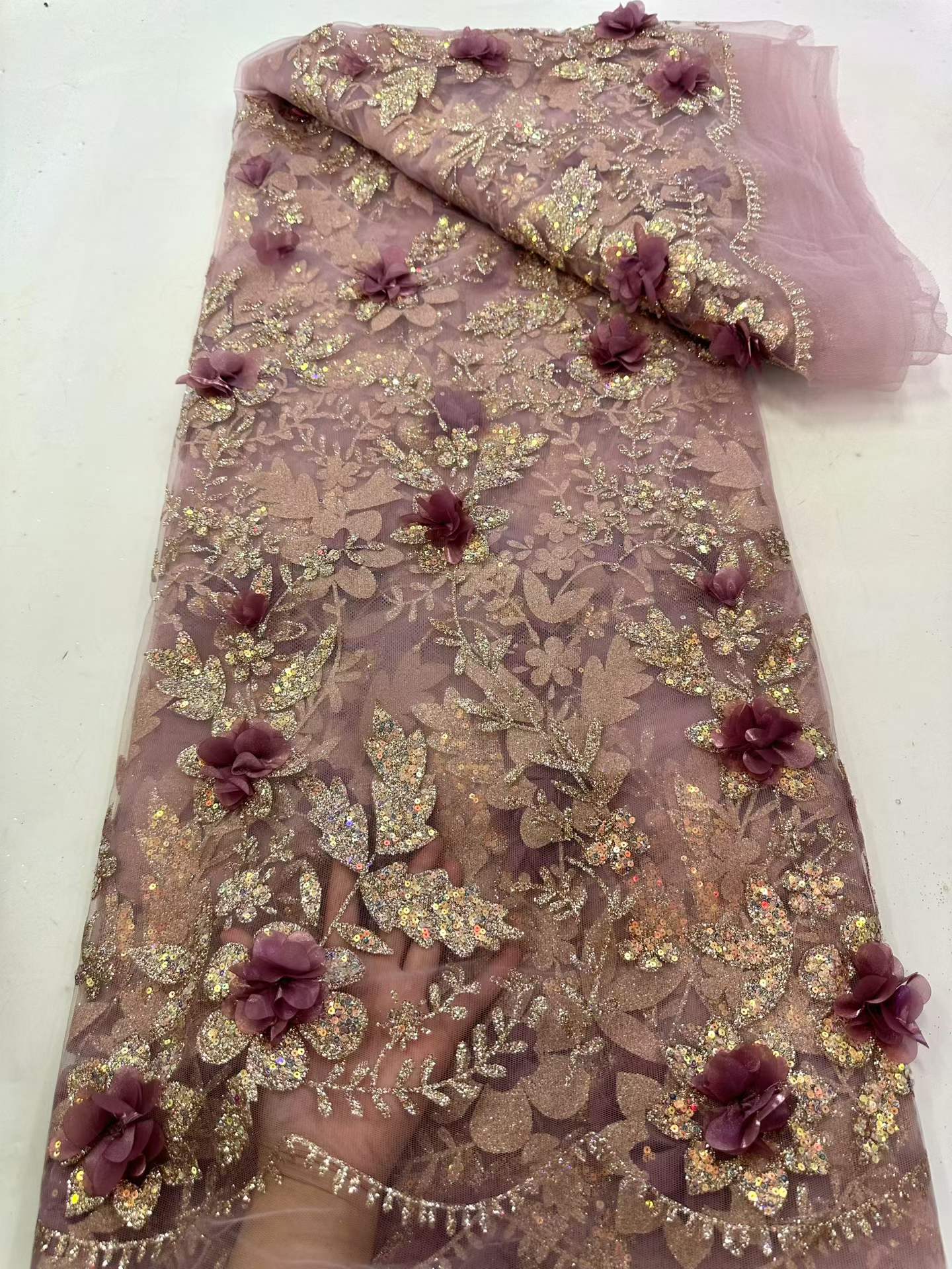 アフリカレース生地刺繍スパンコールナイジェリアレース生地 3 - Glitter Tablecloth のレビューと価格