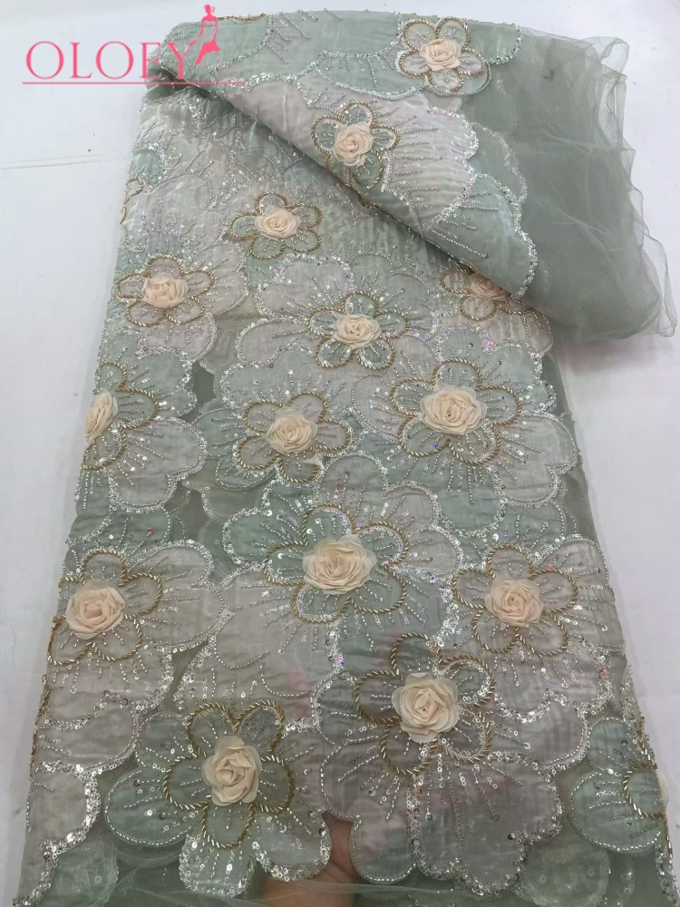OLOEY新スタイルアフリカ新郎用ビーズレース生地、豪華なナ - Glitter Tablecloth のレビューと価格